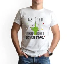 T-Shirt Herren - Grinch - Was Für Ein Wunderschöner Scheisstag. (Mittelfinger) -Geschenke Tassen Store bild t shirt herren grinch was fur ein wunderschoner scheisstag mittelfinger 835063