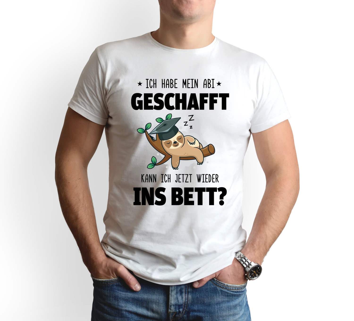 T-Shirt Herren - Faultier - Ich Habe Mein Abi Geschafft. Kann Ich Jetzt Wieder Ins Bett? - V2 7 T-Shirt Herren - Faultier - Ich Habe Mein Abi Geschafft. Kann Ich Jetzt Wieder Ins Bett? - V2 – Bild 5
