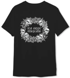T-Shirt Herren - Ich Hasse Menschen - Skull Statement