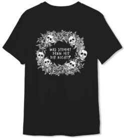 T-Shirt Herren - Was Stimmt Denn Mit Dir Nicht? - Skull Statement