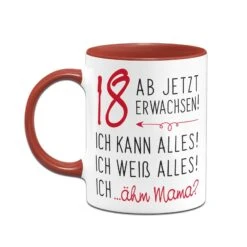 Tasse - 18 Ab Jetzt Erwachsen! -Geschenke Tassen Store bild tasse 18 ab jetzt erwachsen 997636