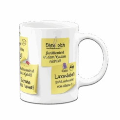 Tasse - Motivationstasse Mit Klebezetteln (Arbeit) -Geschenke Tassen Store bild tasse Motivationstasse mit Klebezetteln Arbeit rundumdruck 5