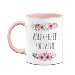 Tasse - Allerbeste Soldatin - Blumig -Geschenke Tassen Store bild tasse allerbeste Soldatin geschenk 2 969535