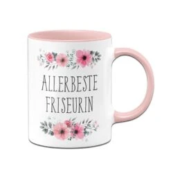 Tasse - Allerbeste Friseurin - Blumig
