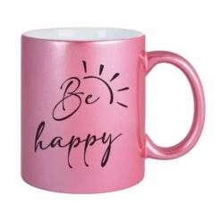 Tasse - Be Happy - Metallictasse