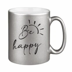 Tasse - Be Happy - Metallictasse -Geschenke Tassen Store bild tasse be happy metallictasse 764275