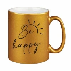 Tasse - Be Happy - Metallictasse -Geschenke Tassen Store bild tasse be happy metallictasse 834117