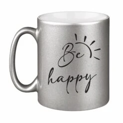 Tasse - Be Happy - Metallictasse -Geschenke Tassen Store bild tasse be happy metallictasse 902896