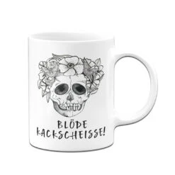 Tasse - Blöde Kackscheisse! - Totenkopf -Geschenke Tassen Store bild tasse blode kackscheisse totenkopf 881112