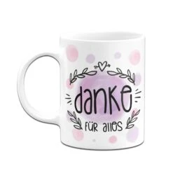 Tasse - Danke Für Alles - Aquarell -Geschenke Tassen Store bild tasse danke fur alles aquarell 267080