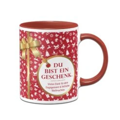 Tasse - Du Bist Ein Geschenk. - Weihnachten (Aufdruck Rot)