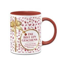 Tasse - Du Bist Ein Geschenk. - Weihnachten (Aufdruck Weiß)