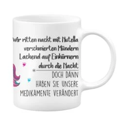 Einhorn Tasse - Wir Ritten Mit Nutella Verschmierten Mündern -Geschenke Tassen Store bild tasse einhorn ritten 12 590765