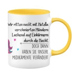 Einhorn Tasse - Wir Ritten Mit Nutella Verschmierten Mündern -Geschenke Tassen Store bild tasse einhorn ritten 2 472346