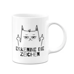 Tasse - Erkenne Die Zeichen (Katze Mit Mittelfinger) -Geschenke Tassen Store bild tasse erkenne die zeichen katze mit mittelfinger 785840
