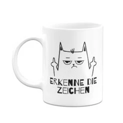 Tasse - Erkenne Die Zeichen (Katze Mit Mittelfinger) -Geschenke Tassen Store bild tasse erkenne die zeichen katze mit mittelfinger 842775
