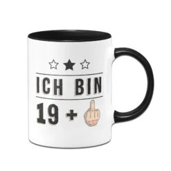 Tasse - Ich Bin 19 + Mittelfinger 10 Tasse - Ich Bin 19 + Mittelfinger -Geschenke Tassen Store bild tasse geburtstag ich bin 19 mittelfinger geschenk 2 225887