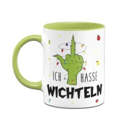 Tasse - Grinch - Ich Hasse Wichteln (Mittelfinger) -Geschenke Tassen Store bild tasse grinch ich hasse wichteln mittelfinger 293041