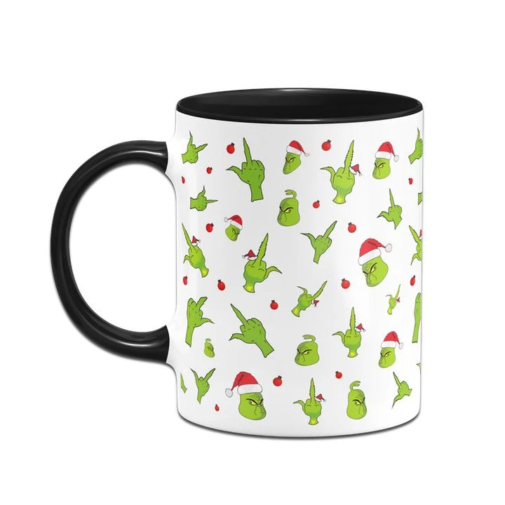Tasse - Grinch Mit Gesicht Und Mittelfinger (Rundumdruck) 6 Tasse - Grinch Mit Gesicht Und Mittelfinger (Rundumdruck) – Bild 4