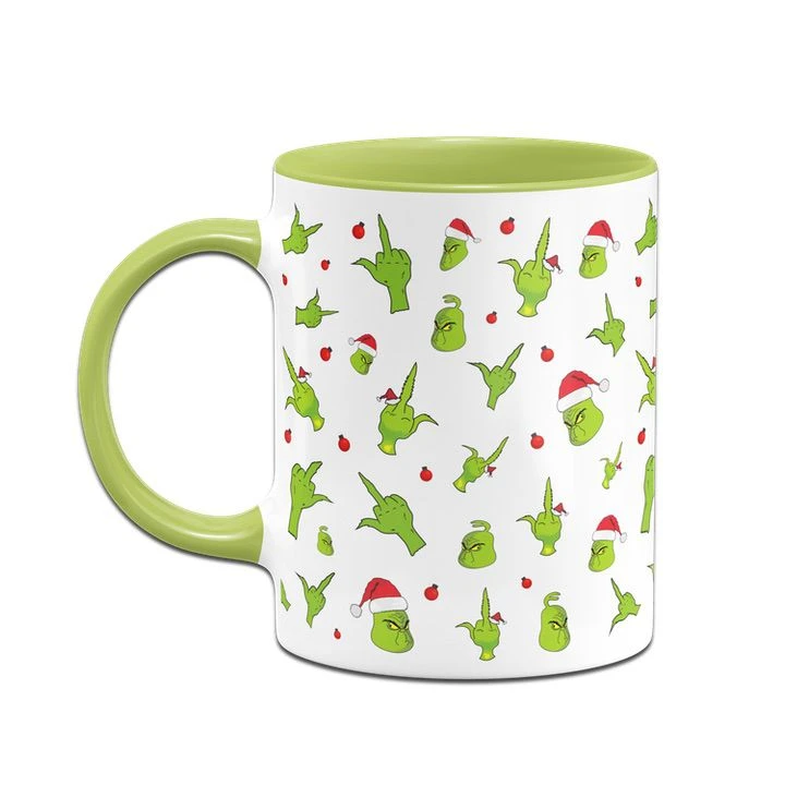 Tasse - Grinch Mit Gesicht Und Mittelfinger (Rundumdruck) 4 Tasse - Grinch Mit Gesicht Und Mittelfinger (Rundumdruck) – Bild 2