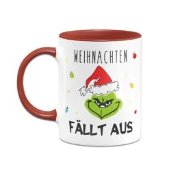 Tasse - Grinch - Weihnachten Fällt Aus (Gesicht) -Geschenke Tassen Store bild tasse grinch weihnachten fallt aus gesicht 795040