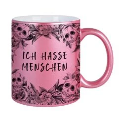 Tasse - Ich Hasse Menschen - Skull Statement Metallic-Edition