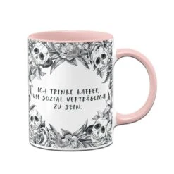 Tasse - Ich Trinke Kaffee, Um Sozial Verträglich Zu Sein. - Skull Statement -Geschenke Tassen Store bild tasse ich trinke kaffee um sozial vertraglich zu sein skull statement 207780