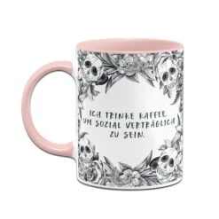 Tasse - Ich Trinke Kaffee, Um Sozial Verträglich Zu Sein. - Skull Statement -Geschenke Tassen Store bild tasse ich trinke kaffee um sozial vertraglich zu sein skull statement 695449