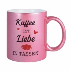 Tasse - Kaffee Ist Liebe In Tassen. - Metallictasse