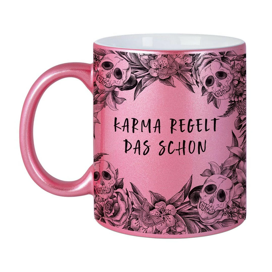 Tasse - Karma Regelt Das Schon - Skull Statement Metallic-Edition 4 Tasse - Karma Regelt Das Schon - Skull Statement Metallic-Edition – Bild 2