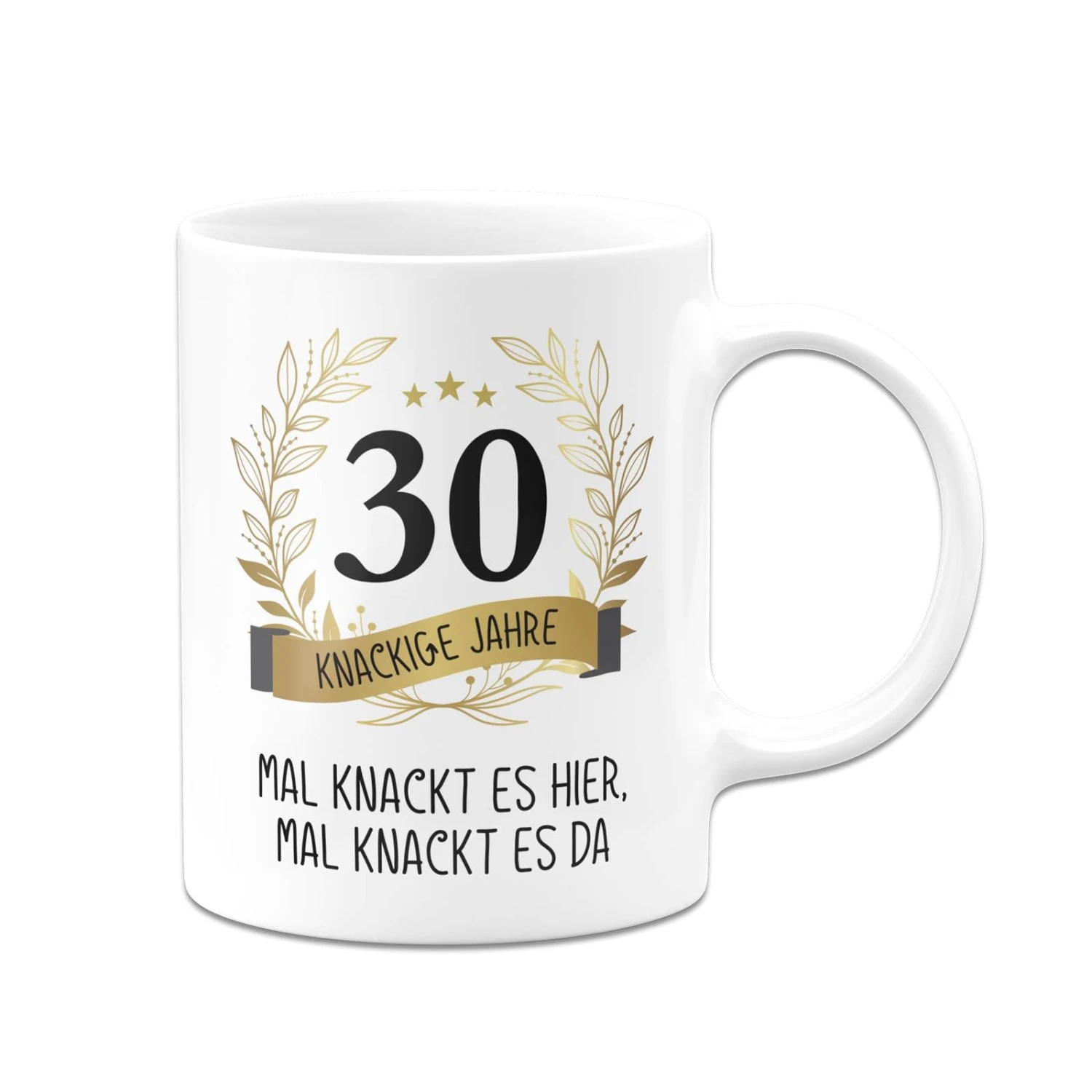 Tasse - Mal Knackt Es Hier, Mal Knackt Es Da - Zahl - Knackige Jahre (runder Geburtstag) 5 Tasse - Mal Knackt Es Hier, Mal Knackt Es Da - Zahl - Knackige Jahre (runder Geburtstag) – Bild 3