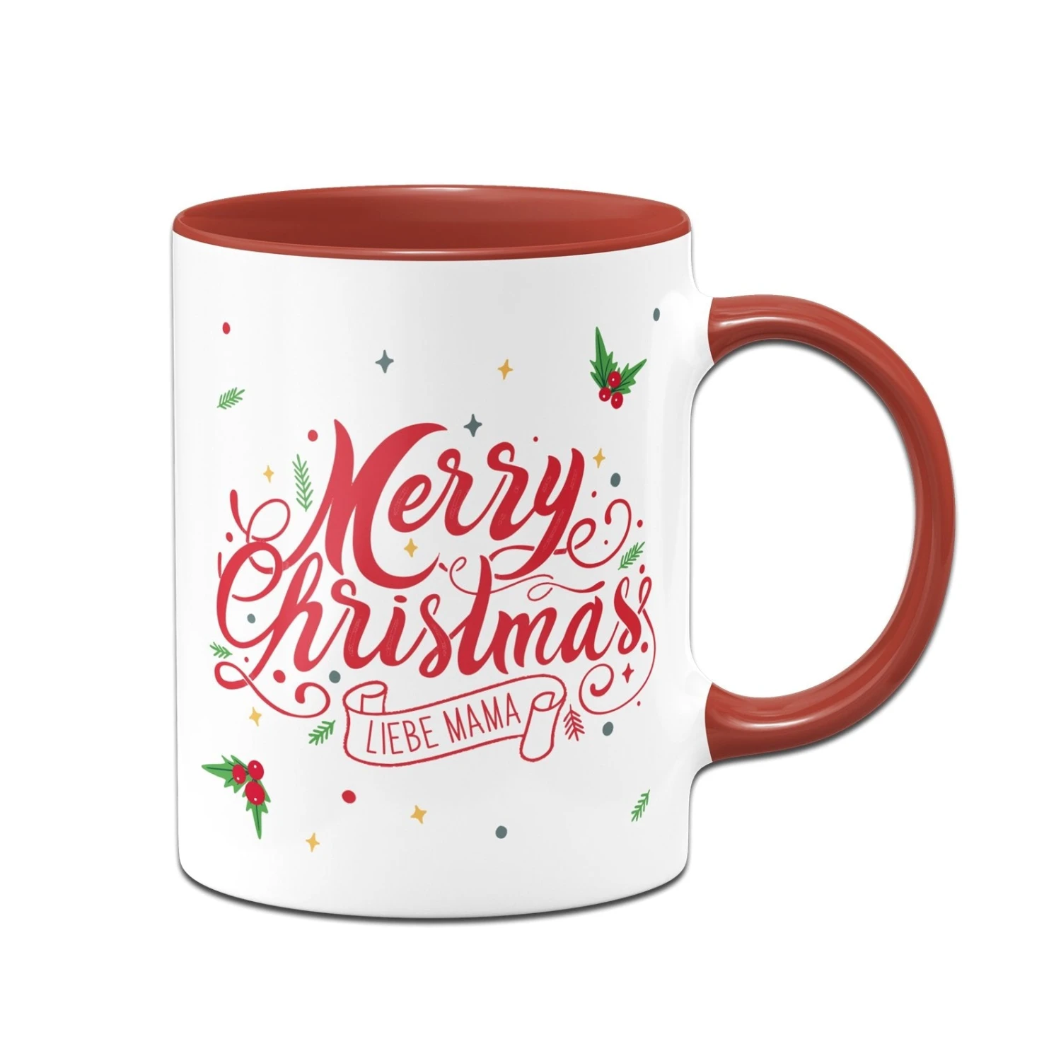 Tasse - Merry Christmas Liebe Mama - Stechpalme 3 Tasse - Merry Christmas Liebe Mama - Stechpalme