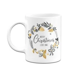 Tasse - Merry Christmas Liebe Oma - Kranz -Geschenke Tassen Store bild tasse merry christmas liebe oma kranz 307621