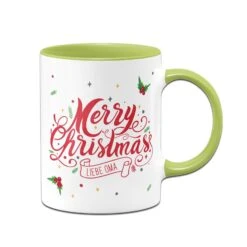 Tasse - Merry Christmas Liebe Oma - Stechpalme -Geschenke Tassen Store bild tasse merry christmas liebe oma stechpalme 453906