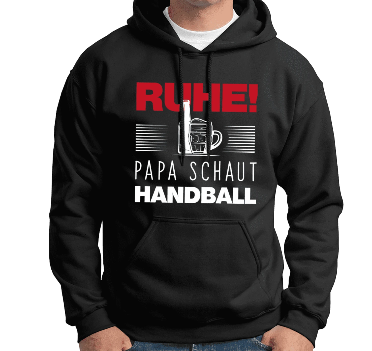 Hoodie - Ruhe! Papa Schaut Handball 4 Hoodie - Ruhe! Papa Schaut Handball – Bild 2