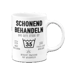 Tasse - Schonend Behandeln Das Gute Stück Ist - Zahl - (runder Geburtstag) -Geschenke Tassen Store bild tasse schonend behandeln das gute stueck ist zahl runder geburtstag 35