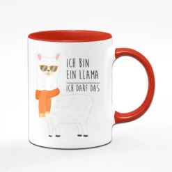 Tasse - Ich Bin Ein Llama Ich Darf Das -Geschenke Tassen Store darfdasnormal rot vorne 1 107984