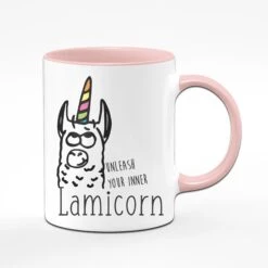 Tasse - Unleash Your Inner Lamicorn -Geschenke Tassen Store lami1 rosa vorne 410161
