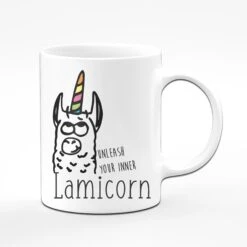 Tasse - Unleash Your Inner Lamicorn -Geschenke Tassen Store lami1 weiss vorne 175964