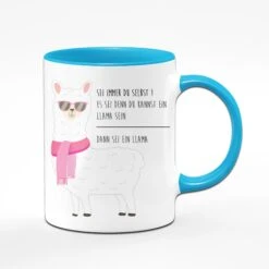 Tasse - Sei Immer Du Selbst Es Sei Denn Du Kannst Ein Lama Sein -Geschenke Tassen Store seidu blau vorne 708679