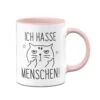Tasse - Katze Ich Hasse Menschen -Geschenke Tassen Store tasse katze ich hasse menschen rosa 815550