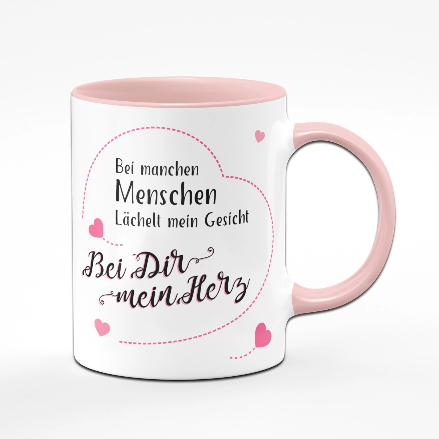 Tasse - Bei Manchen Menschen Lächelt Mein Gesicht - Rosa 3 Tasse - Bei Manchen Menschen Lächelt Mein Gesicht - Rosa