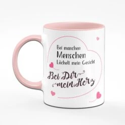 Tasse - Bei Manchen Menschen Lächelt Mein Gesicht - Rosa 6 Tasse - Bei Manchen Menschen Lächelt Mein Gesicht - Rosa -Geschenke Tassen Store tasse laechelt mein herz rosa rueckansicht 254577