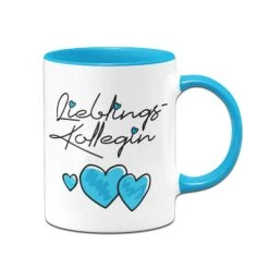 Tasse - Lieblings-Kollegin (Herzen) -Geschenke Tassen Store tasse lieblingskollegin herz hellblau 499570