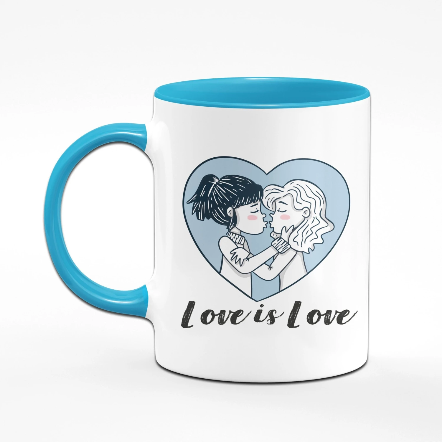 Tasse - Love Is Love - Frau Frau - Blau 4 Tasse - Love Is Love - Frau Frau - Blau – Bild 2