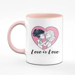 Tasse - Love Is Love - Frau Frau - Rosa -Geschenke Tassen Store tasse love is love frau frau rosa rueckansicht 454821