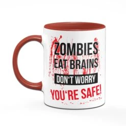 Tasse - Zombies Eat Brains - Rot -Geschenke Tassen Store tasse zombies eat brains rueckansicht 759383
